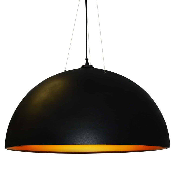 Dome 3 Bulb Pendant - Black/Gold Finish