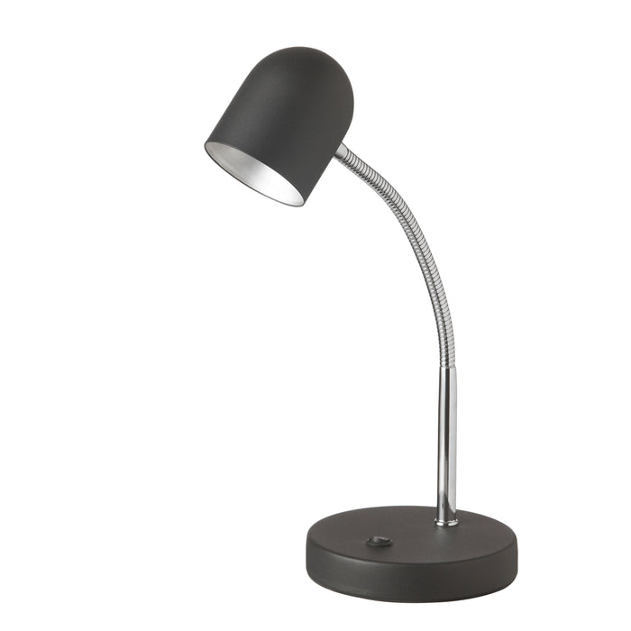 LED Table Lamp - 5W - Polished Chrome Finish - Satin Black Shade