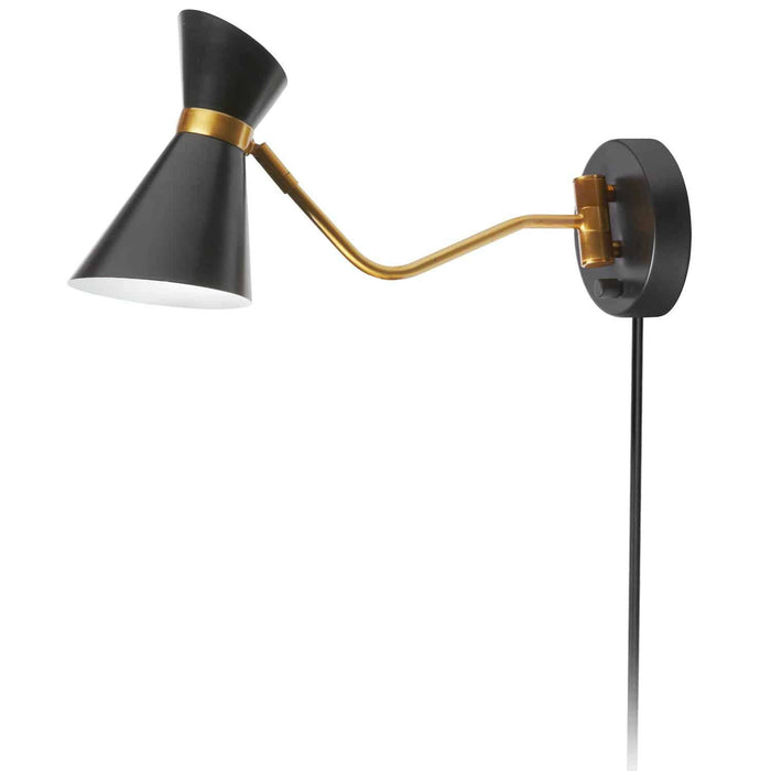 Cameron 1 Light Swing Arm Lamp - Black/Vintage Bronze Finish