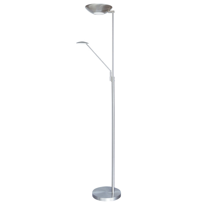 Mother & Son LED Floor Lamp - Satin Chrome/Polished Chrome Finish