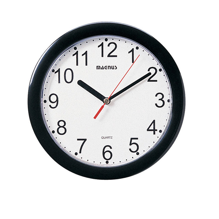 Round Wall Clock - Black - Plastic Face