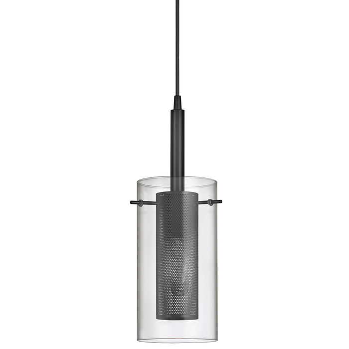 Percy 1 Light Pendant - Matte Black Finish - Clear Glass