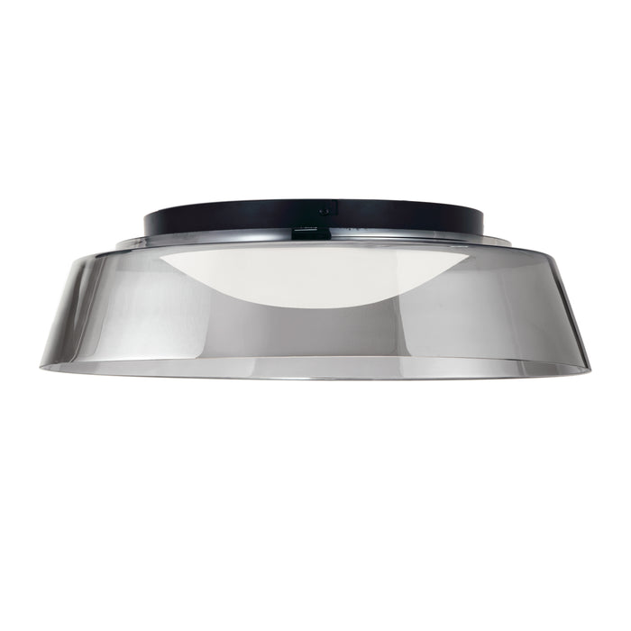 Crawford LED Flush Mount - 35W - Matte Black Finish - Smoked Glass