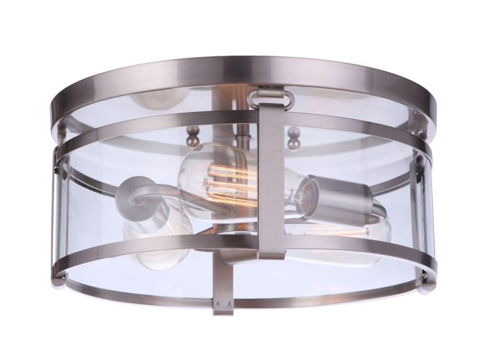 Elliot 3 Light Flushmount in Brushed Polished Nickel