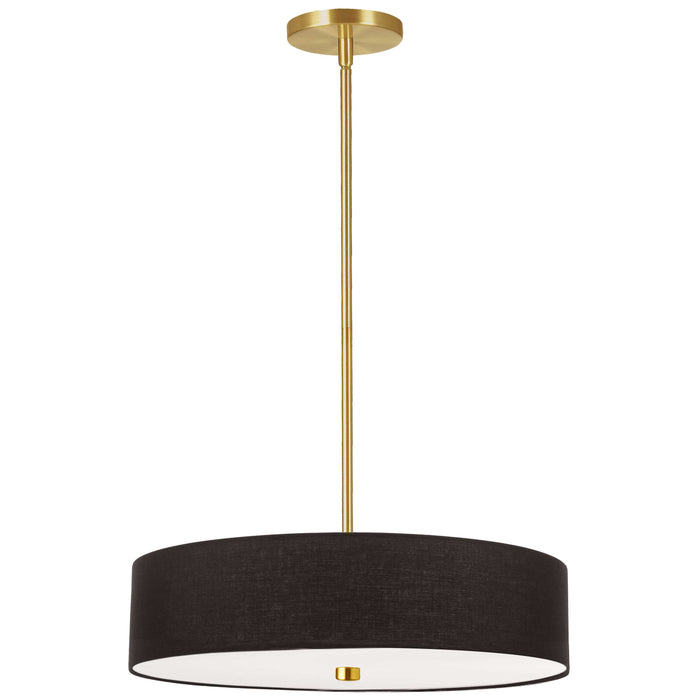 Everly 4 Light Pendant - Aged Brass Finish - Black Shade