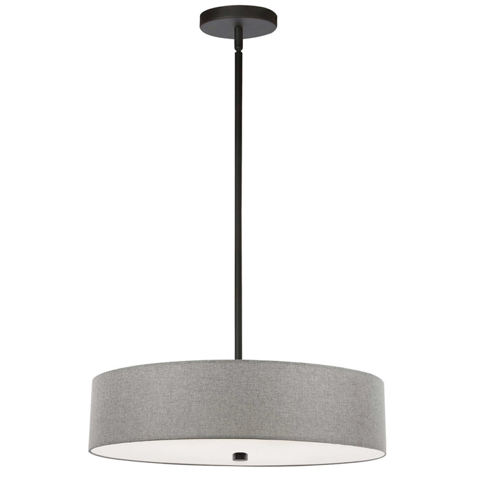 Everly 4 Light Pendant - Matte Black Finish - Grey Shade