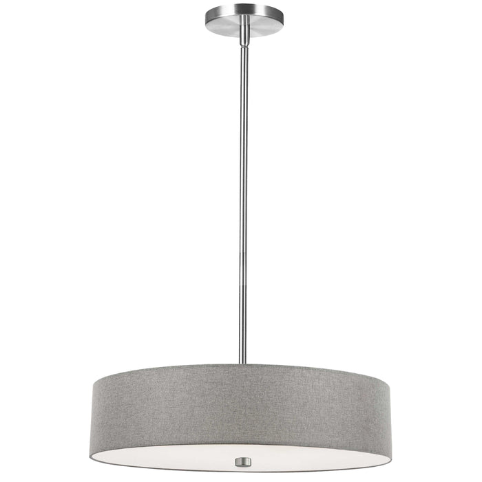 Everly 4 Light Pendant - Polish Chrome Finish - Grey Shade