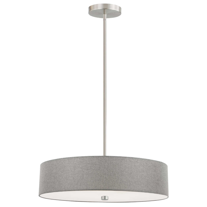 Everly 4 Light Pendant - Satin Chrome Finish - Grey Shade