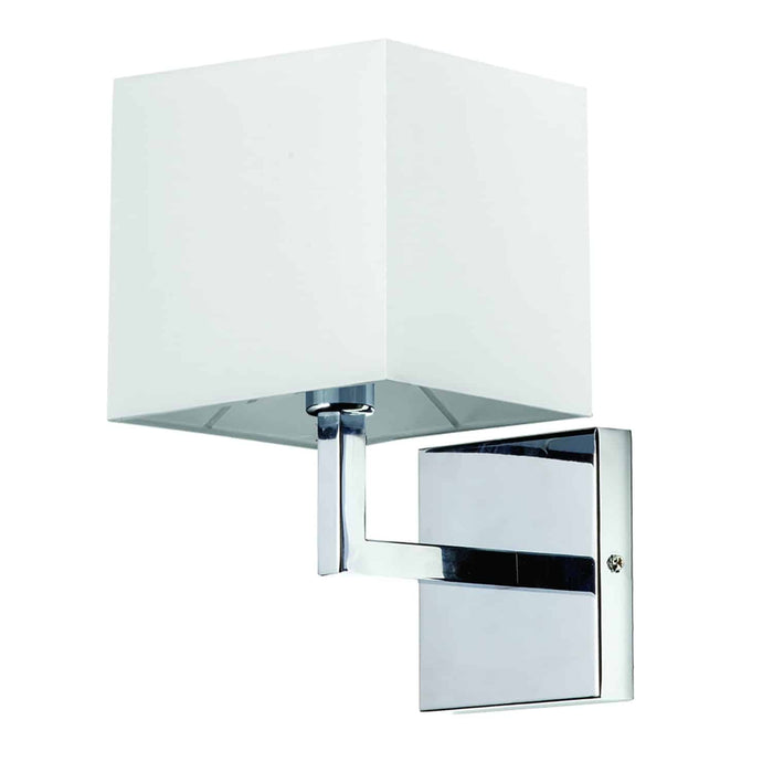 Lucas 1 Light Wall Sconce - Polished Chrome - White Shade Finish