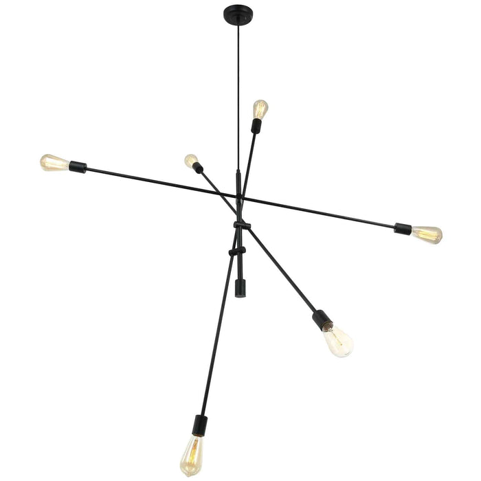 Alexa 6 Light Adjustable Pendant - Matte Black Finish