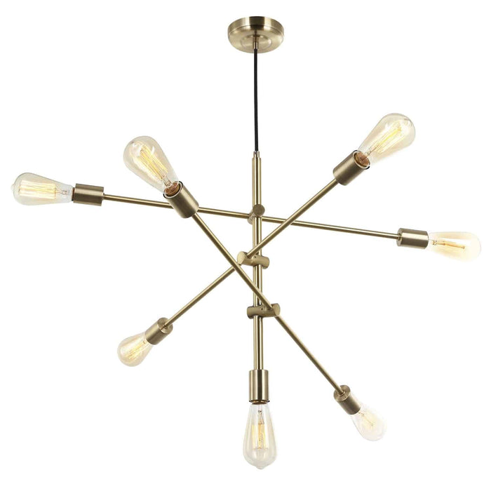 Alexa 7 Light Adjustable Pendant - Aged Brass Finish