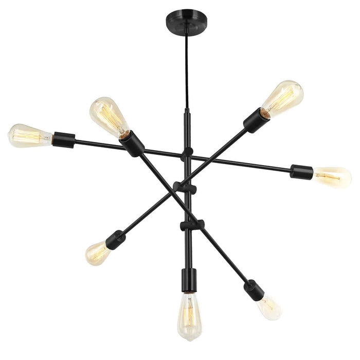 Alexa 7 Light Adjustable Pendant - Matte Black Finish