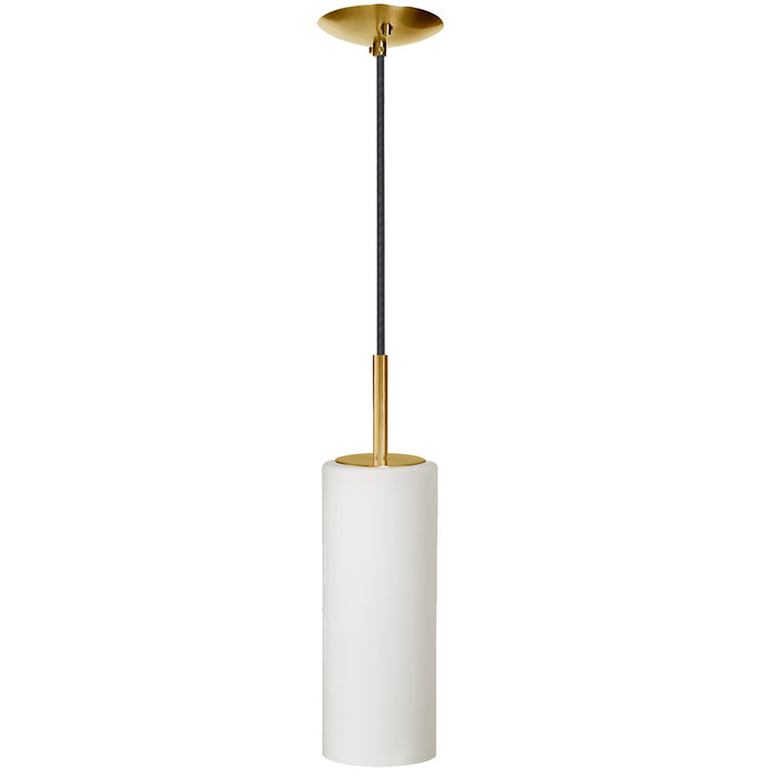 Paza 1 Light Pendant - Aged Brass Finish - White Glass