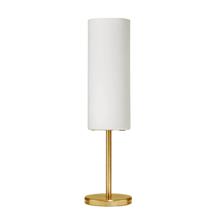 Paza 1 Light Table Lamp - Aged Brass - White Glass