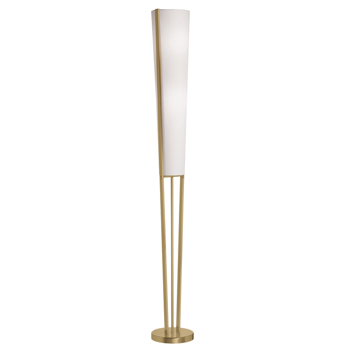 Emotions 2 Light Floor Lamp - Aged Brass - White Shade