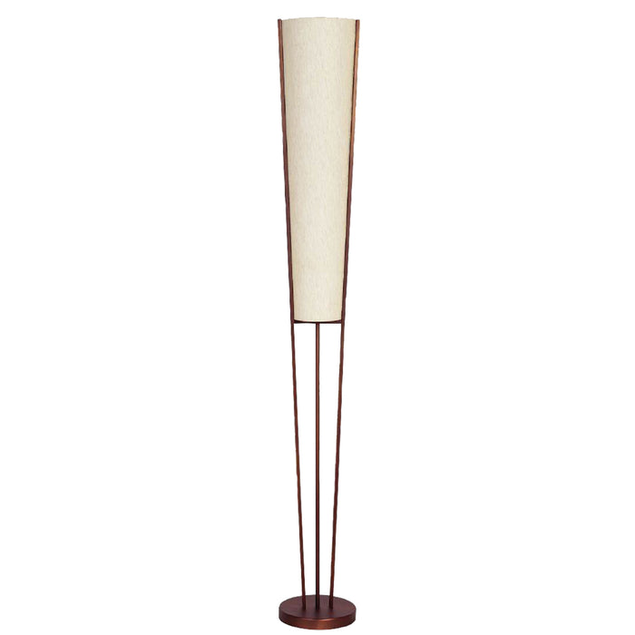 Emotions 2 Light Floor Lamp - Oil Brushed Bronze - Flax Fabric Shade