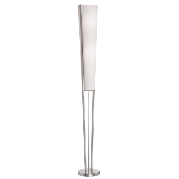 Emotions 2 Light Floor Lamp - Satin Chrome - White Shade