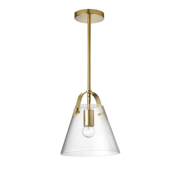 Polly 1 Light Pendant - Small - Aged Brass - Clear Glass