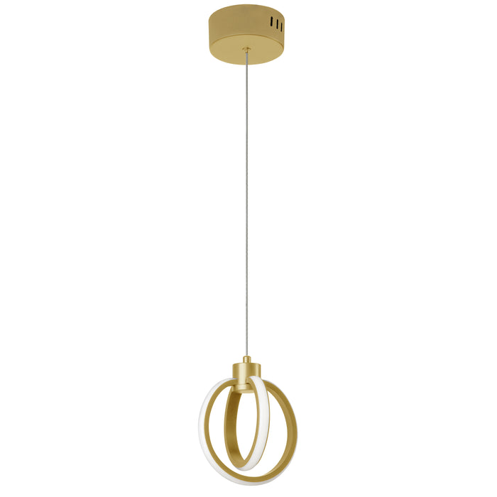 Parson LED Pendant - 14W - Aged Brass Finish - White Silicone Diffuser