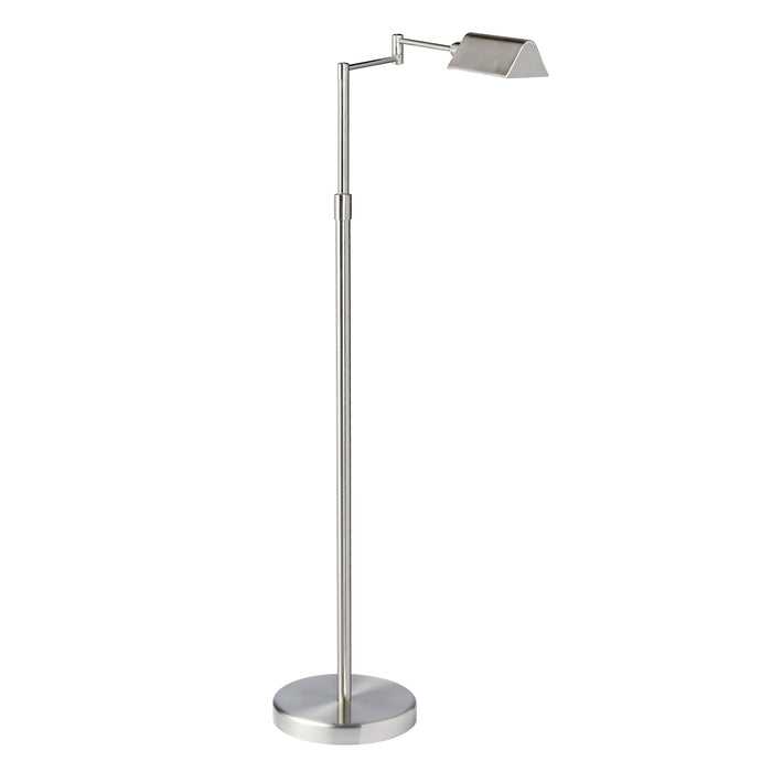 LED Swing Arm Floor Lamp - 9W - Satin Nickel Finish