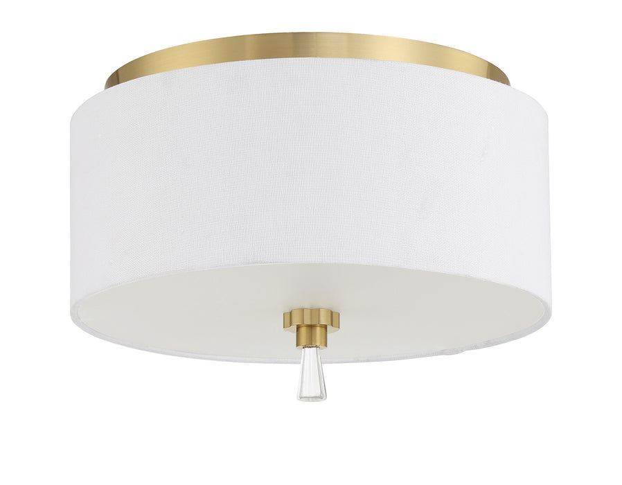 Fortuna 2 Light Flushmount in Satin Brass