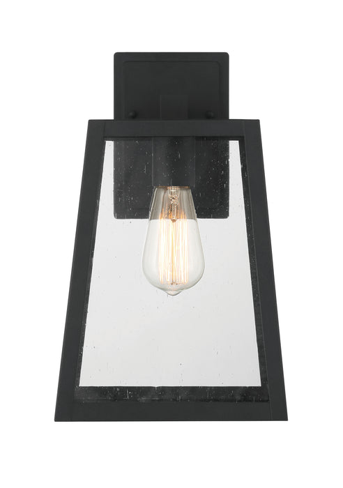 Dunn 1 Light Large  Outdoor Wall Lantern in Textured Black