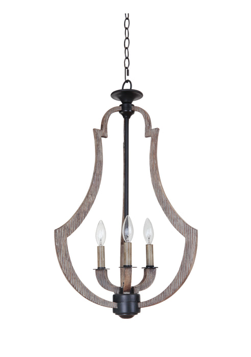 Winton 3 Light Foyer in Weathered Pine/Bronze