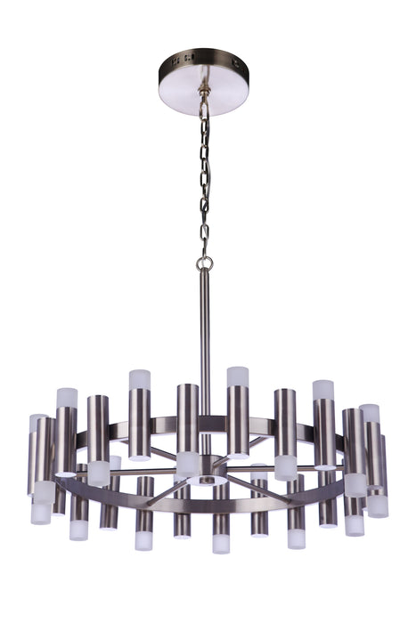 Simple Lux 24 Light LED Chandelier in Brushed Polished Nickel