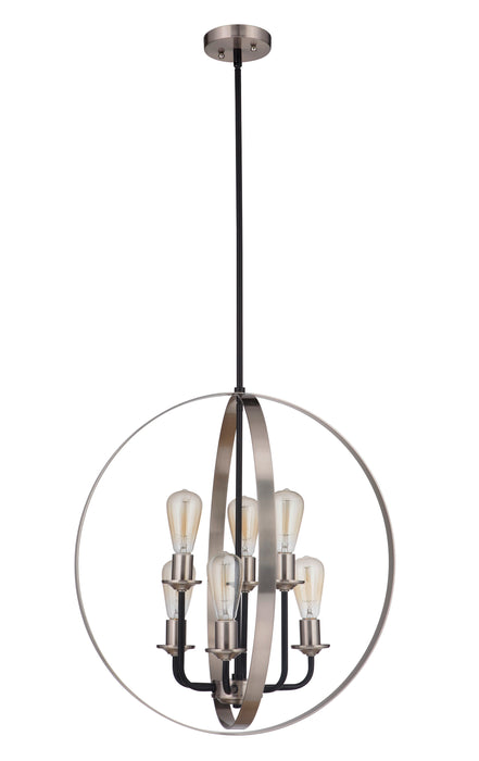 Randolph 6 Light Foyer in Flat Black/Brushed Polished Nickel