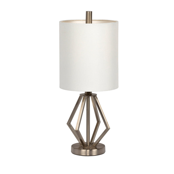 1 Light Metal Base Table Lamp in Brushed Polished Nickel