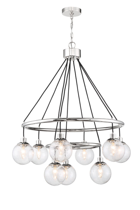 Que 9 Light Chandelier in Chrome