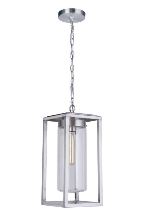 Neo 1 Light Outdoor Pendant in Satin Aluminum