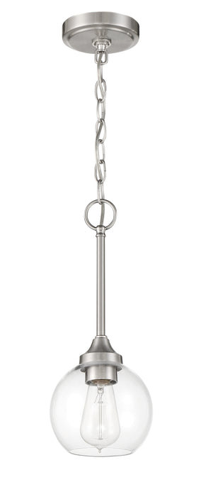 Glenda 1 Light Mini Pendant in Brushed Polished Nickel