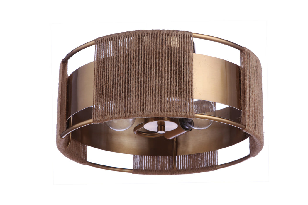 Kensey 2 Light Semi Flush in Satin Brass