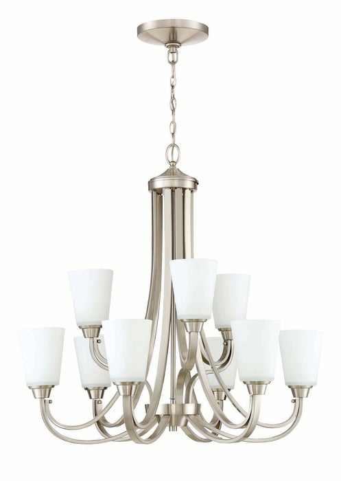 Grace 9 Light Chandelier in Brushed Polished Nickel