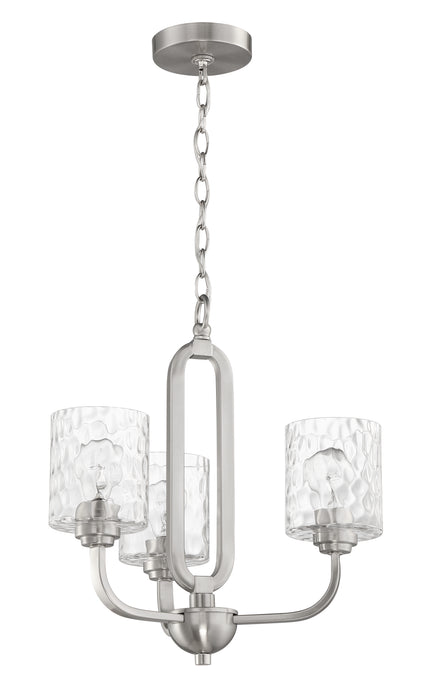 Collins 3 Light Chandelier in Brushed Polished Nickel