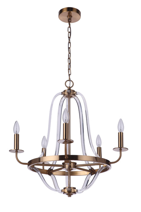 Graclyn 5 Light Chandelier in Satin Brass