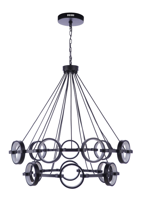 Context 15 Light LED Chandelier in Flat Black