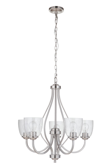 Serene 5 Light Chandelier in Brushed Polished Nickel