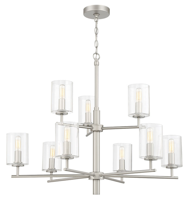 Hailie 9 Light Chandelier in Satin Nickel