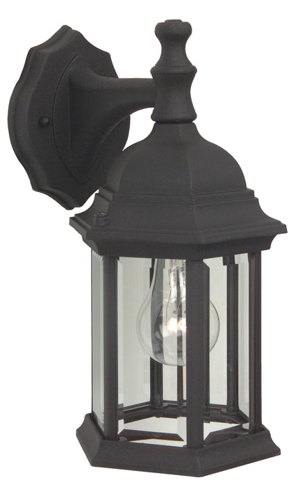 Hex Style Cast 1 Light Medium Outdoor Wall Lantern in Textured Black