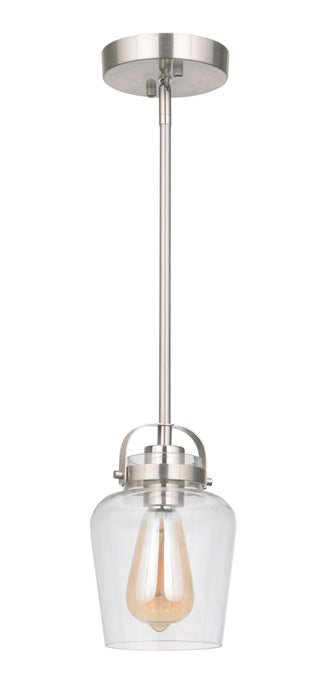 Trystan 1 Light Mini Pendant in Brushed Polished Nickel