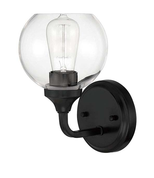 Glenda 1 Light Wall Sconce in Flat Black