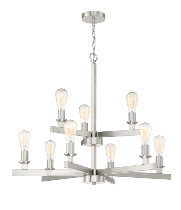 Chicago 9 Light Chandelier in Brushed Polished Nickel