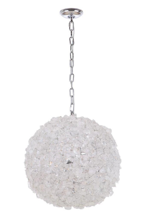 Roxx 4 Light X-Large Pendant in Chrome w/Quartz Crystals