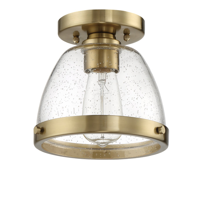 Lodie 1 Light 7.5" Flushmount in Satin Brass