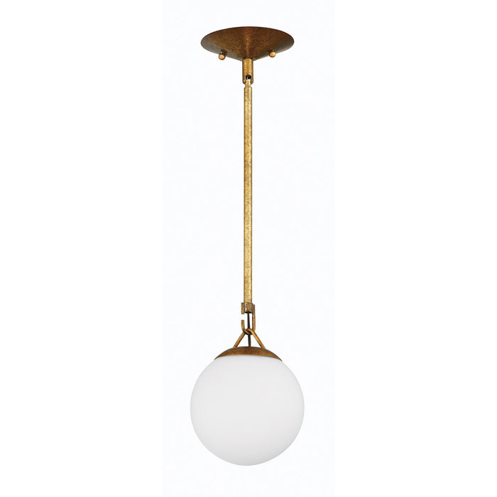 Orion 1 Light Mini Pendant in Patina Aged Brass