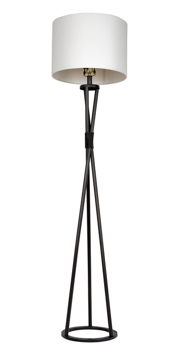 1 Light Metal Base Floor Lamp in Flat Black