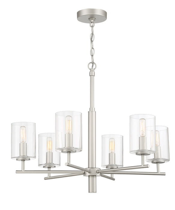 Hailie 6 Light Chandelier in Satin Nickel