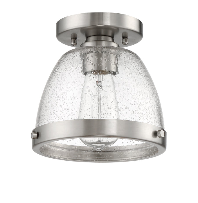 Lodie 1 Light 9.5" Flushmount in Brushed Polished Nickel